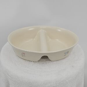 Pfaltzgraff Vintage Tea Rose Oval Divided Serving Bowl